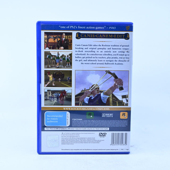 Canis Canem Edit - Bully - Sony Playstation 2 / PS2 Game + Manual + Map - PAL