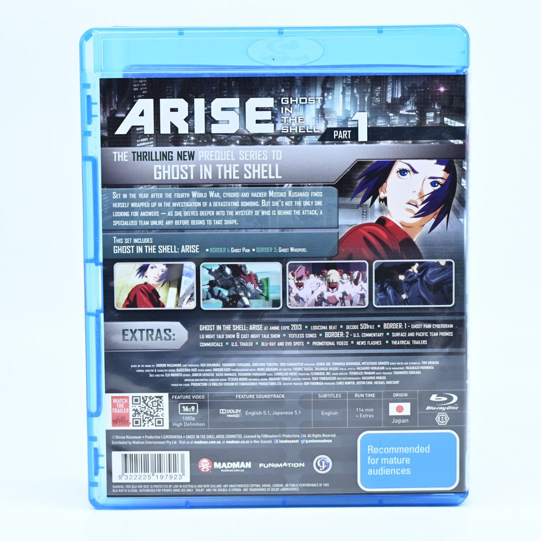 Ghost In The Shell: Arise - Part 1 - Bluray Region B - FREE POST!