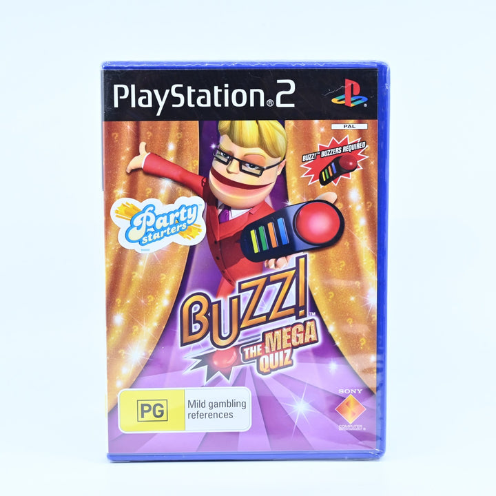 SEALED! - Buzz!: The Mega Quiz  - Sony Playstation 2 / PS2 Game + Manual - PAL