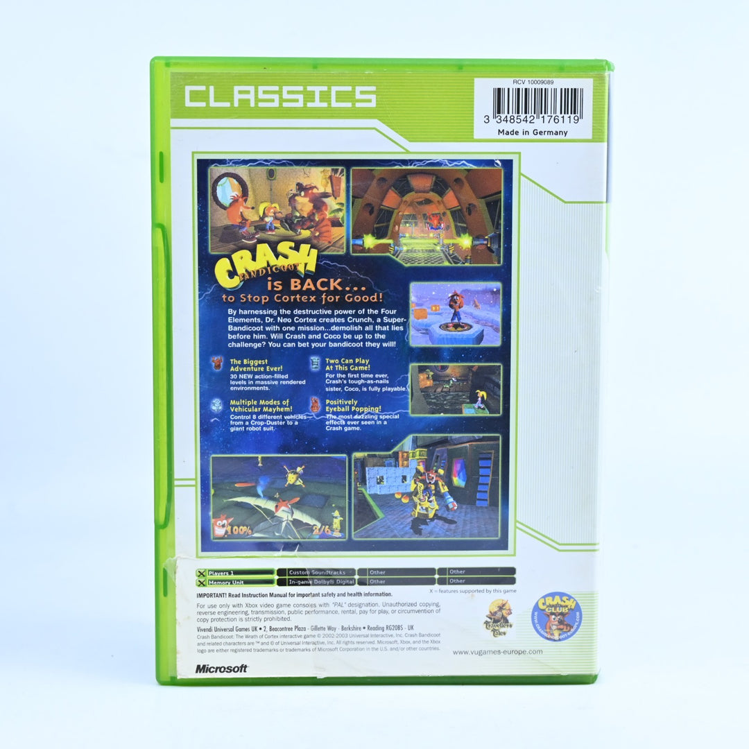 Crash Bandicoot: The Wrath of Cortex - Original Xbox Game + Manual - MINT