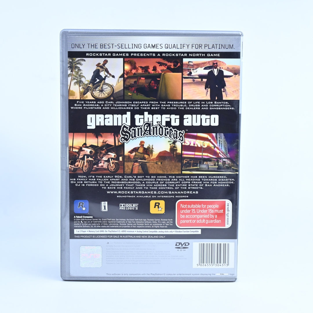 Grand Theft Auto: San Andreas - Sony Playstation 2 / PS2 Game + Manual + Map