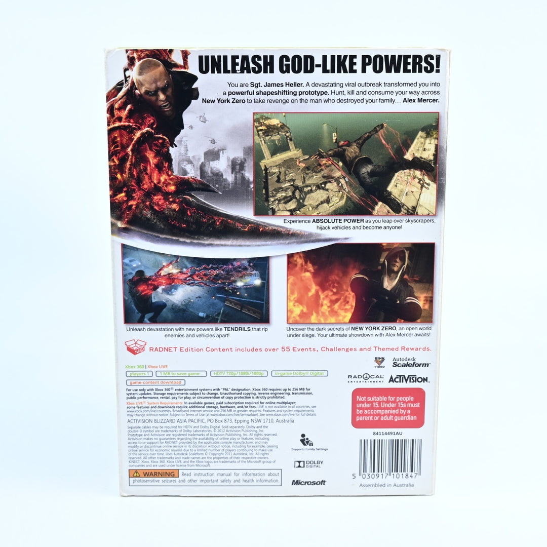 Prototype 2 - Radnet Edition - Xbox 360 Game + Manual - PAL - MINT DISC!