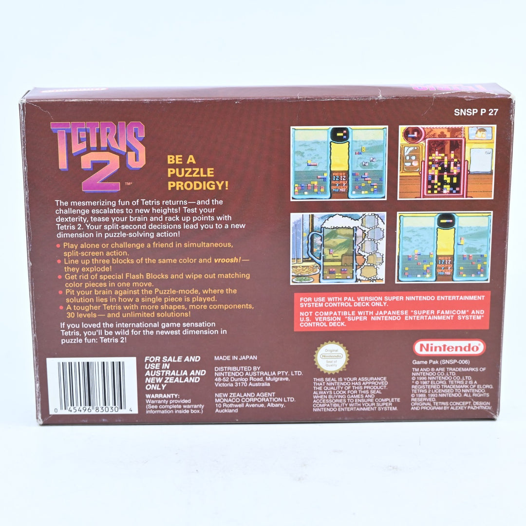 Tetris 2 - Super Nintendo / SNES Boxed Game - PAL - FREE POST!