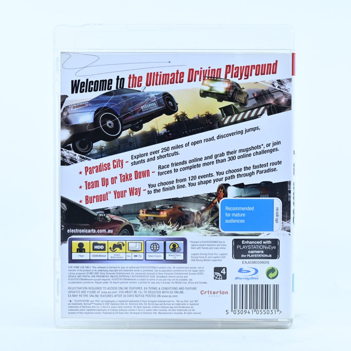 Burnout Paradise - Sony Playstation 3 / PS3 Game - MINT DISC!