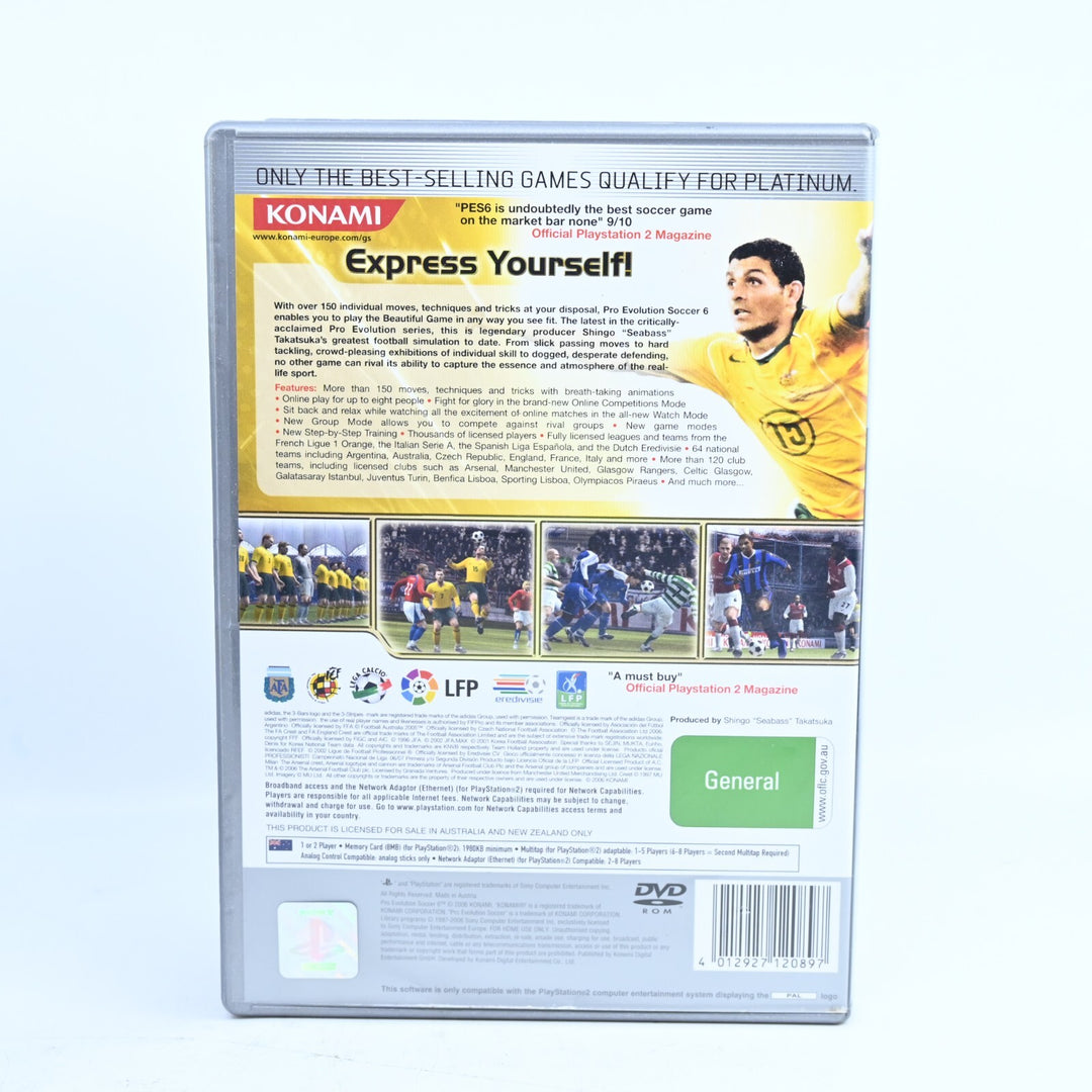 Pro Evolution Soccer 6 / PES 6 - Sony Playstation 2 / PS2 Game + Manual - PAL