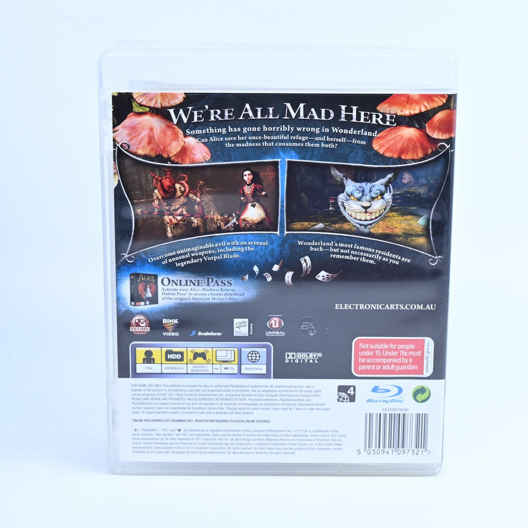 Alice: Madness Returns - Sony Playstation 3 / PS3 Game + Manual - FREE POST!