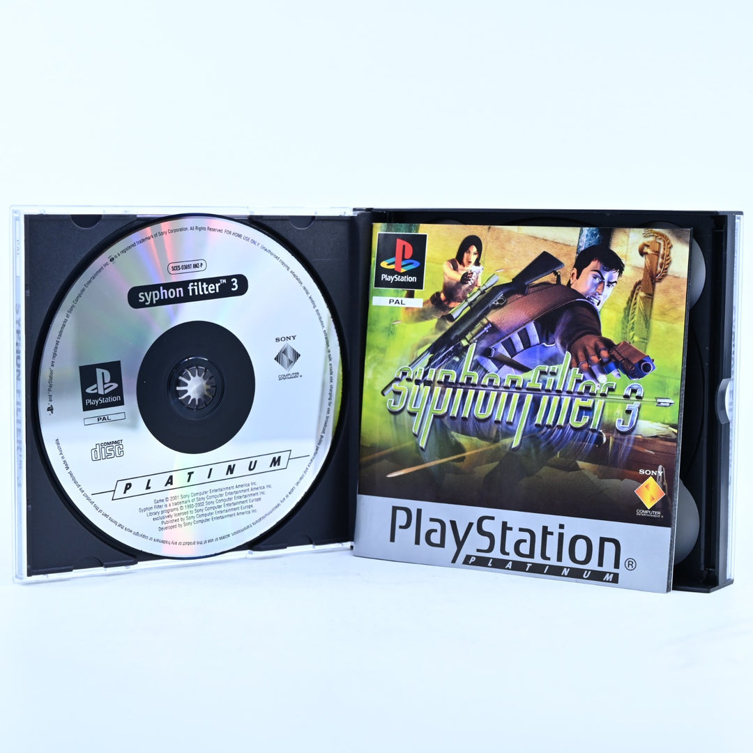 Syphon Filter 3 - Sony Playstation 1 / PS1 Game + Manual - PAL - MINT DISC!