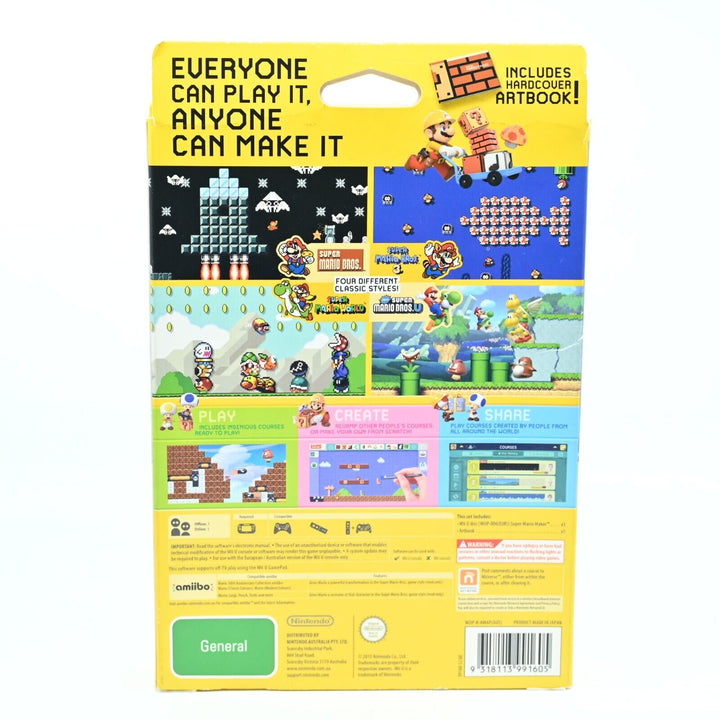 Super Mario Maker with Artbook - Nintendo Wii U Game - PAL - FREE POST!