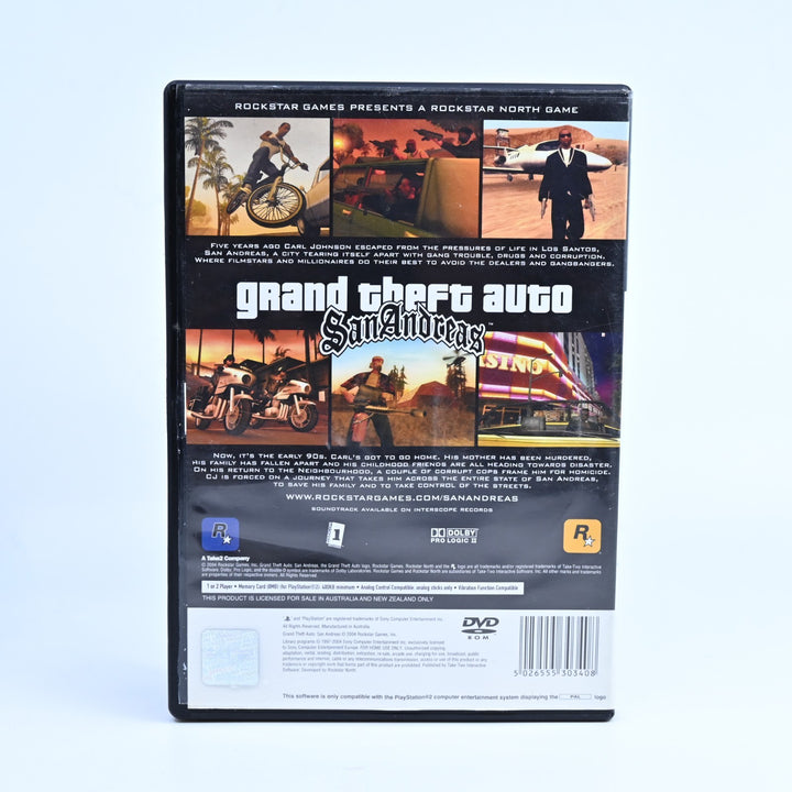 Grand Theft Auto San Andreas - Sony Playstation 2 / PS2 Game + Manual + Map