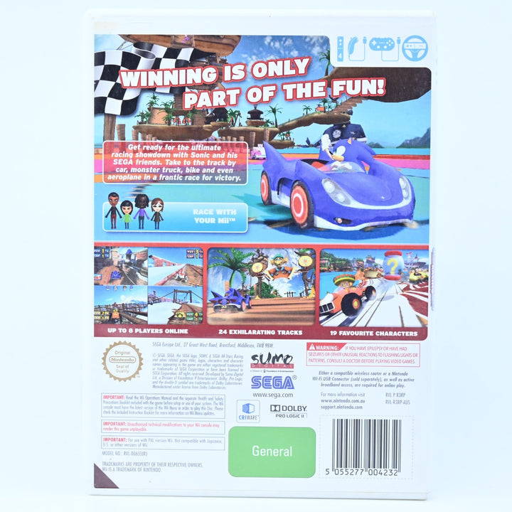 Sonic & Sega All-Stars Racing - Nintendo Wii Game - PAL - MINT DISC!