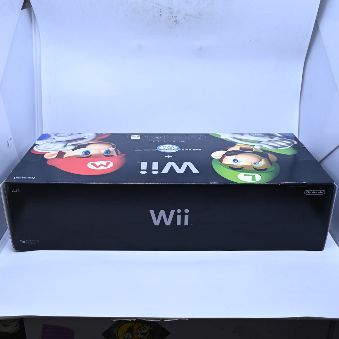 UNUSED! Mario Kart Wii Pack - Black - Nintendo Wii Boxed Console - AUS PAL