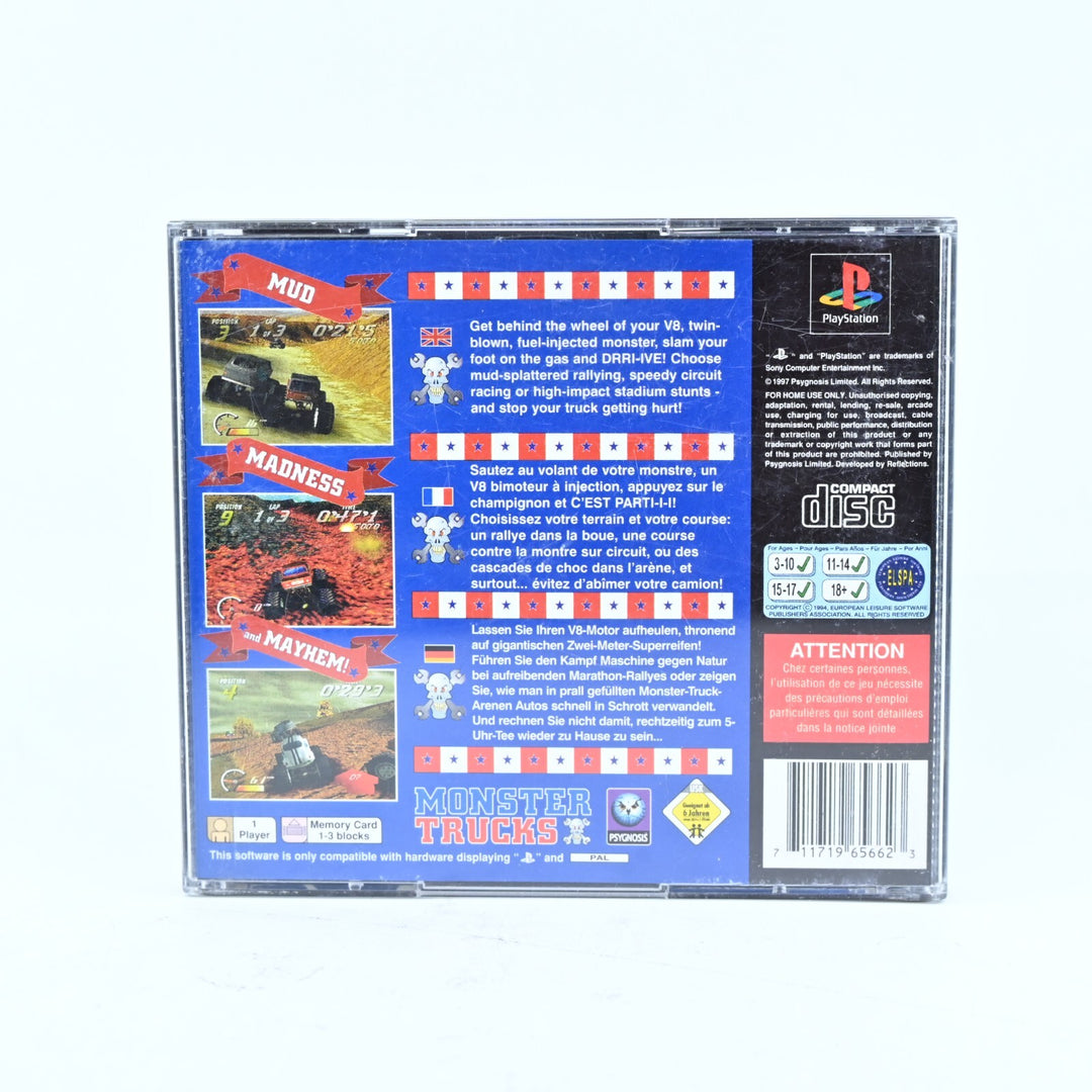 Monster Trucks - Sony Playstation 1 / PS1 Game + Manual - PAL - MINT DISC!