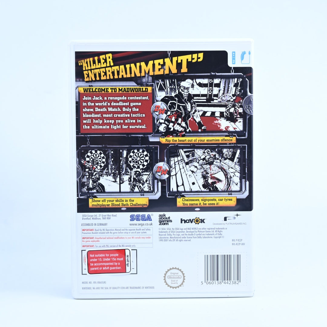 Mad World - Nintendo Wii Game + Manual - PAL - MINT DISC!