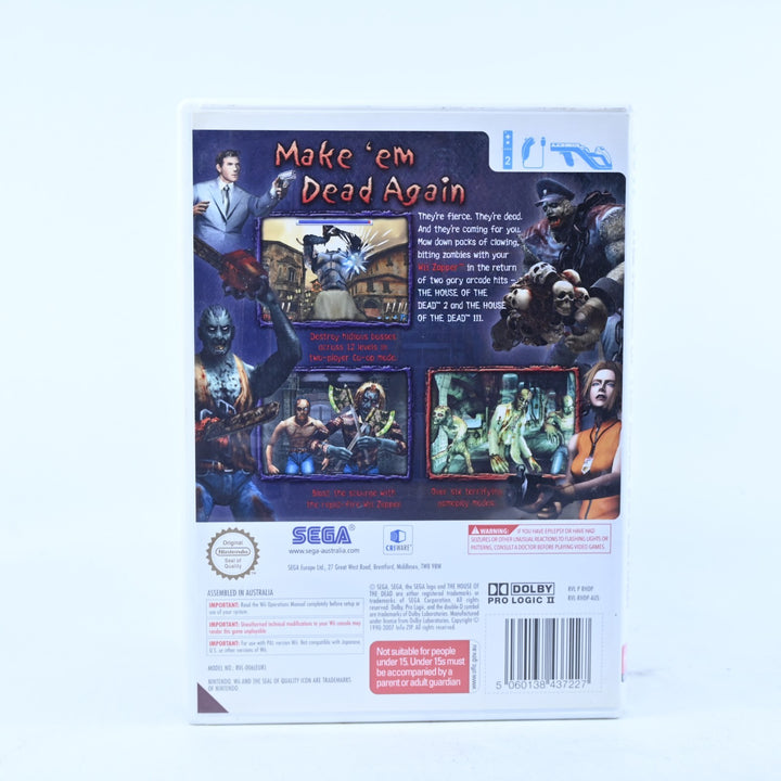 House of the Dead 2 &amp; 3 Return - Nintendo Wii Game + Manual - PAL - MINT DISC!