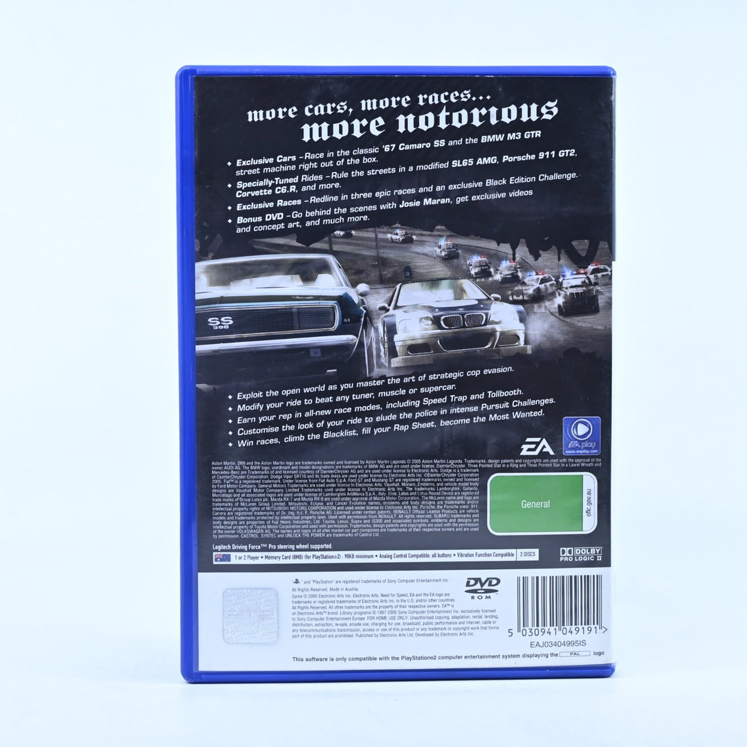 Need for Speed: Most Wanted - Black Edition - PS2 Game + Manual - PAL