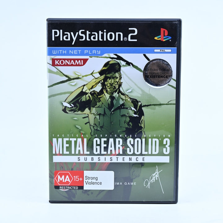 Metal Gear Solid 3: Subsistence - Sony Playstation 2 / PS2 Game + Manual - PAL