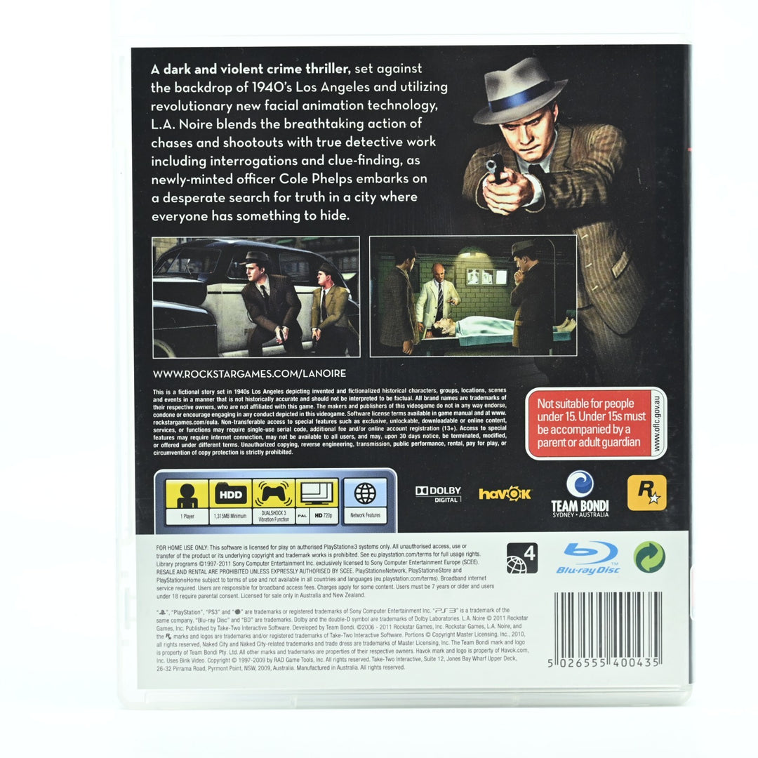 L.A. Noire - Sony Playstation 3 / PS3 Game - FREE POST!