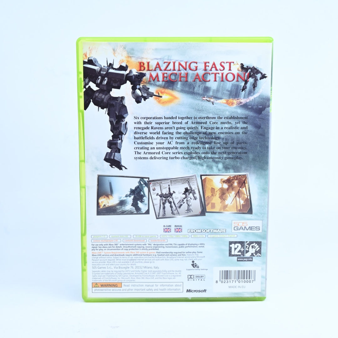 Armored Core 4 - Xbox 360 Game + Manual - PAL - MINT DISC!
