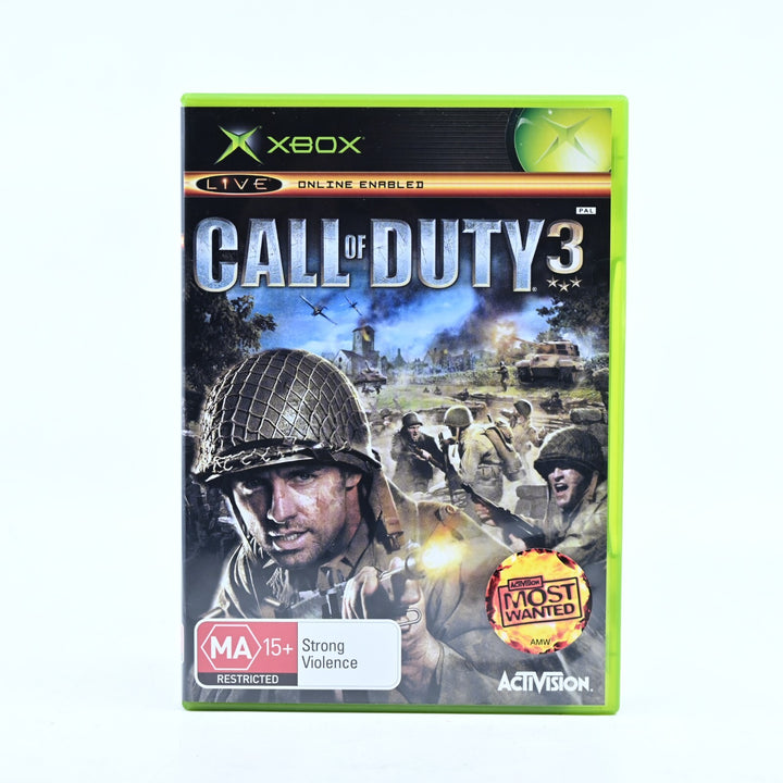 Call of Duty 3 - Original Xbox Game + Manual - PAL - MINT DISC!