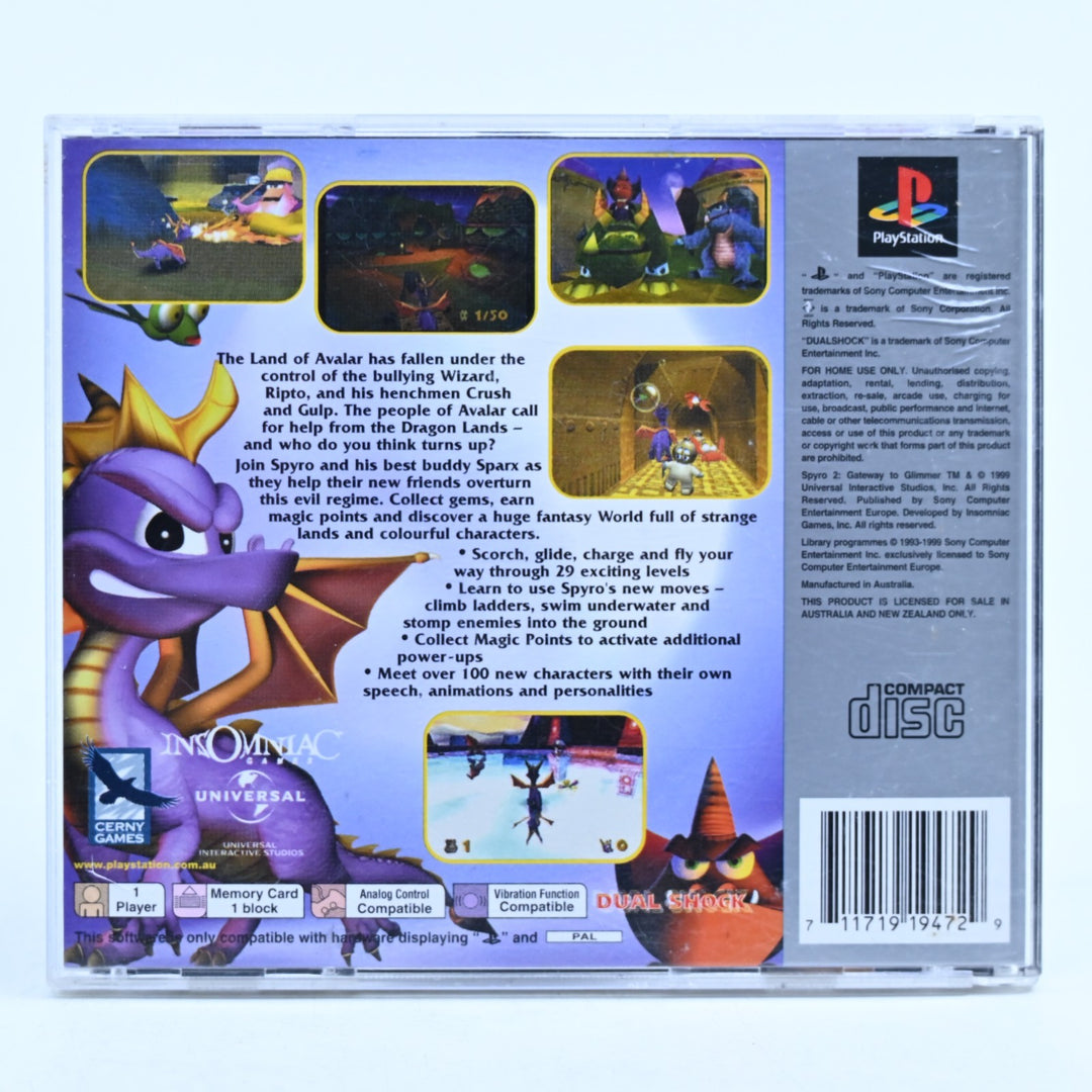 Spyro 2: Gateway to Glimmer - Sony Playstation 1 / PS1 Game + Manual - PAL