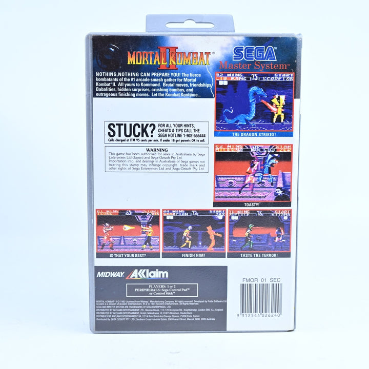 Mortal Kombat II - Silver OziSoft - Sega Master System Game - No Manual - PAL