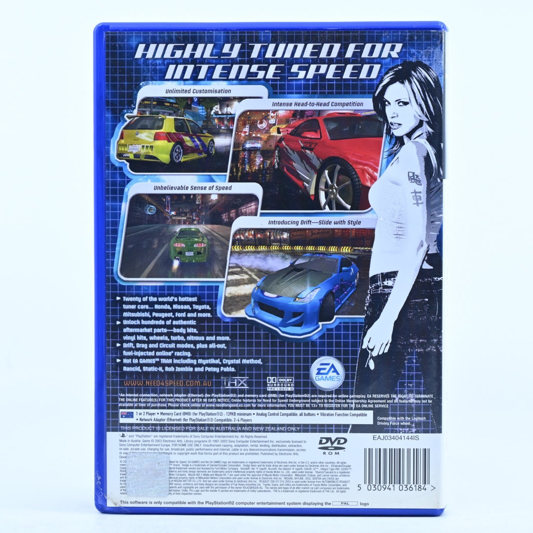 Need for Speed Underground - Sony Playstation 2 / PS2 Game + Manual - PAL