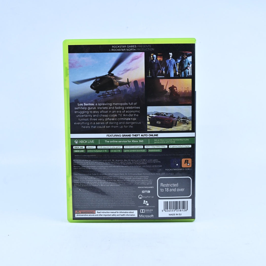 Grand Theft Auto V 5 - Xbox 360 Game + Manual + Map- PAL - NEAR MINT DISC!