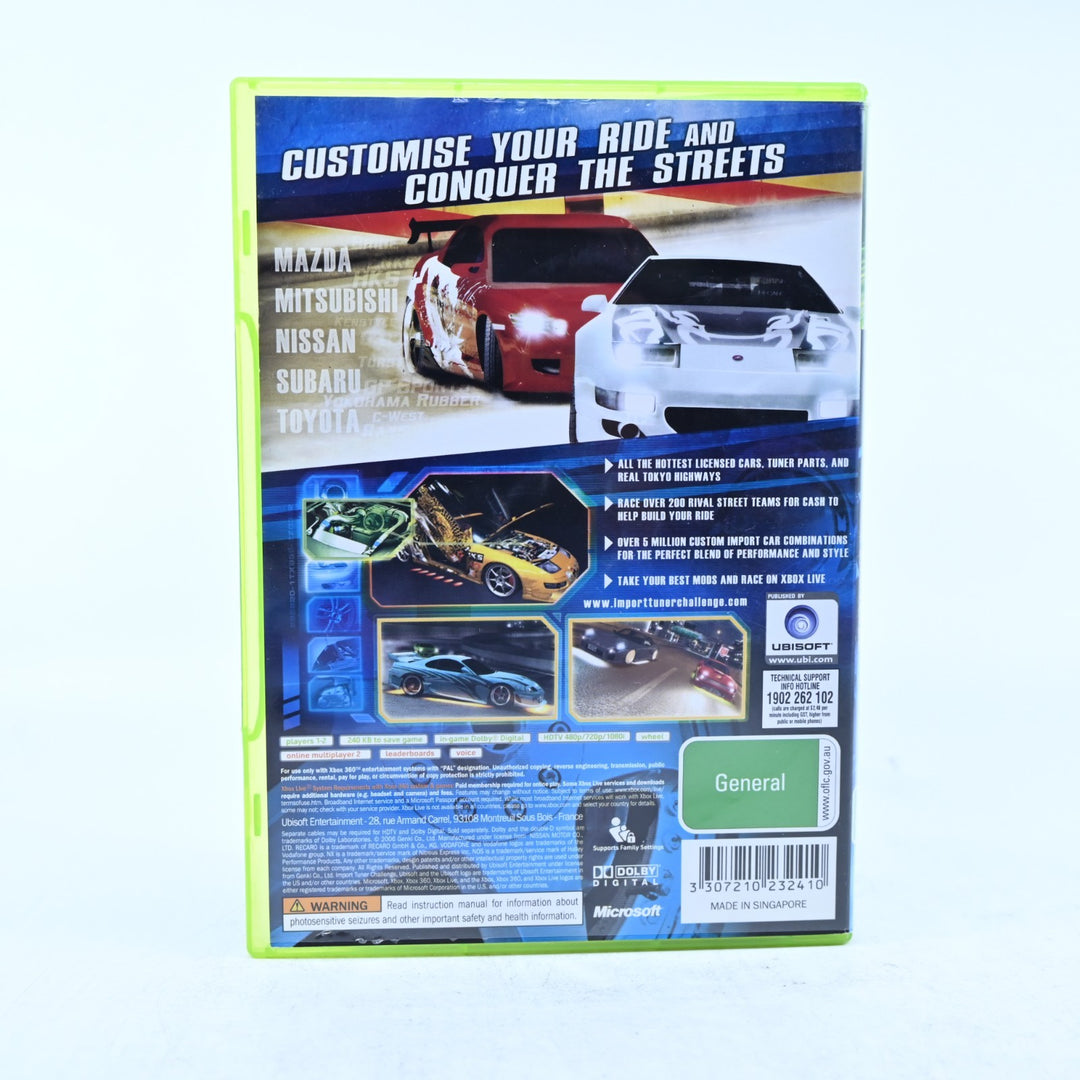 Import Tuner Challenge - Xbox 360 Game + Manual - PAL - MINT DISC!