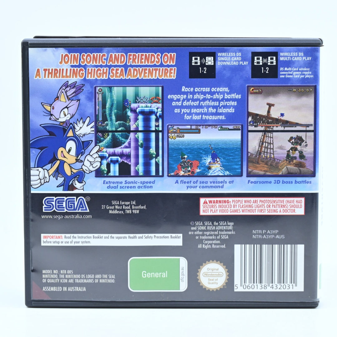 Sonic Rush Adventure - Nintendo DS Game - PAL + Manual - FREE POST!