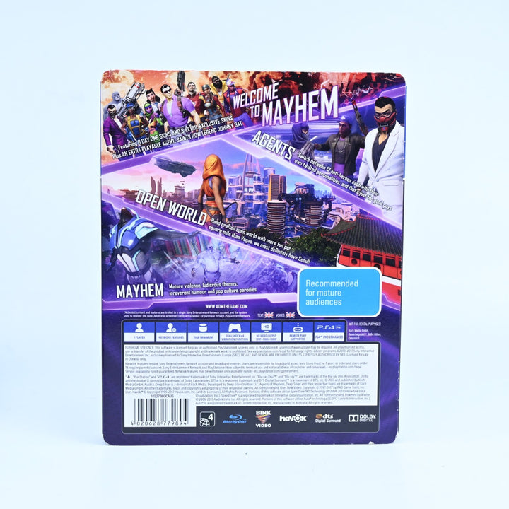 Agents Of Mayhem Steelbook - Sony Playstation 4 / PS4 Game + Manual - FREE POST!