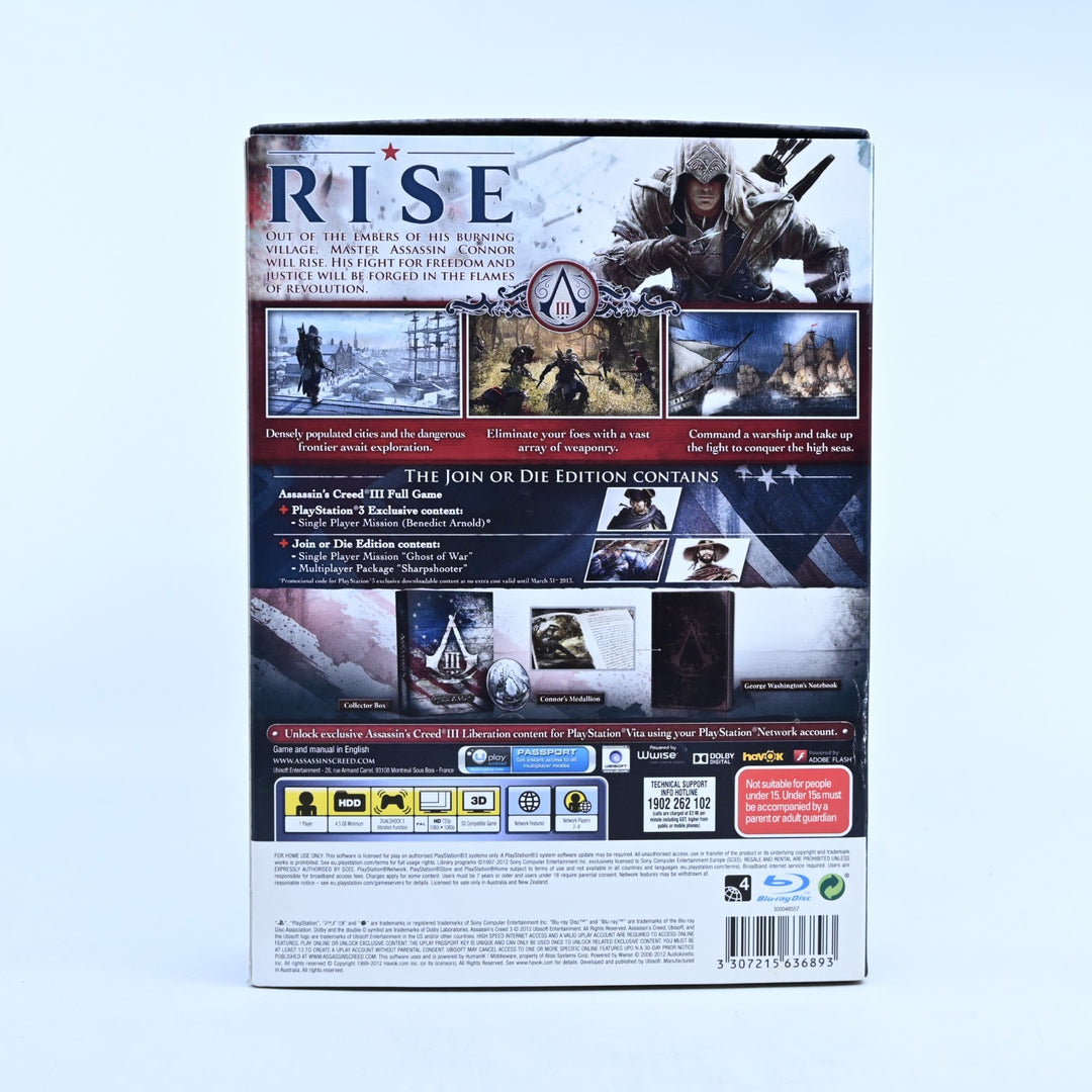 Assassin's Creed III - Join or Die Edition -  PS3 Game + Manual