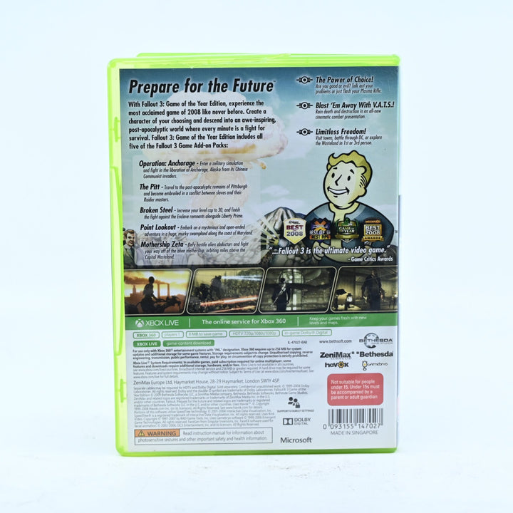 Fallout 3 GOTY Edition - Xbox 360 Game + Manual - PAL - MINT DISC!