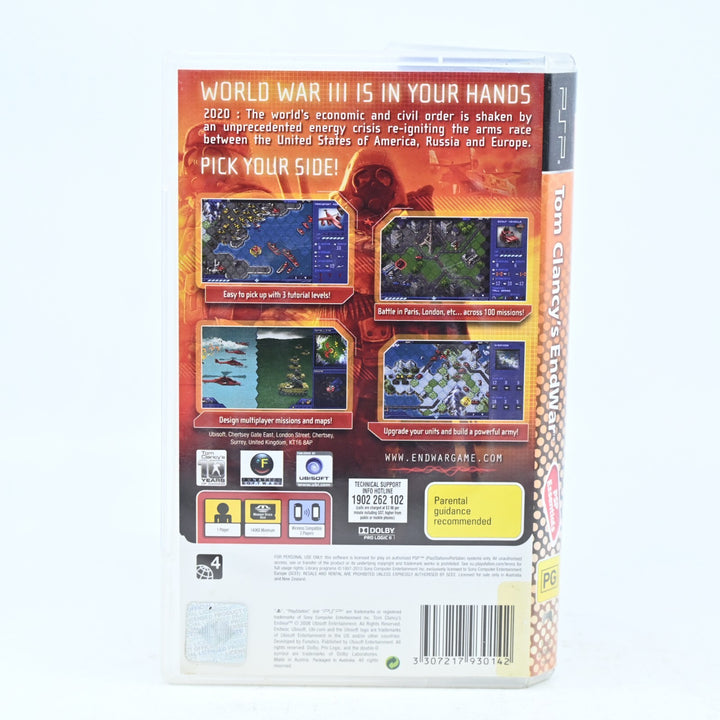 Tom Clancy's EndWar - Sony PSP Game + Manual - FREE POST!