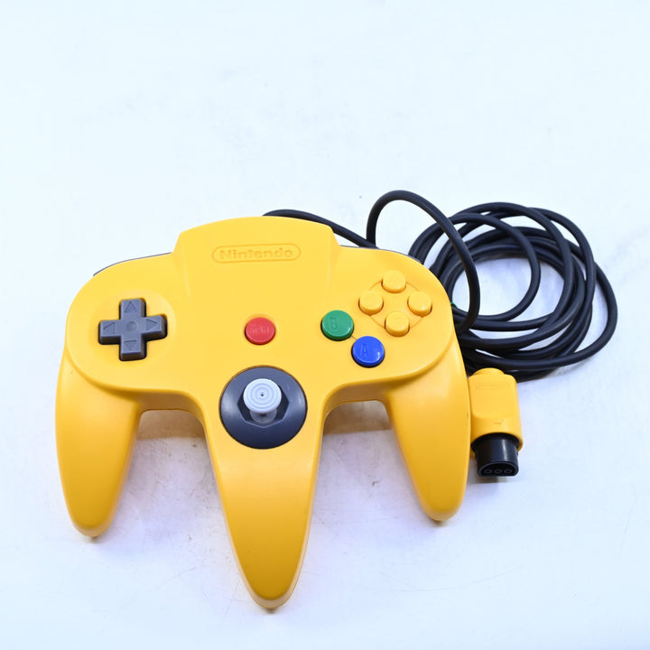 Solid Yellow N64 Controller - Stick Replaced - N64 / Nintendo 64 Accessory