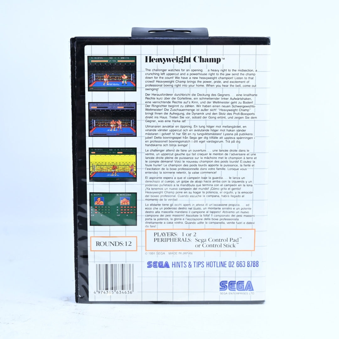 Heavyweight Champ - Sega Master System Game - No Manual - PAL - FREE POST!