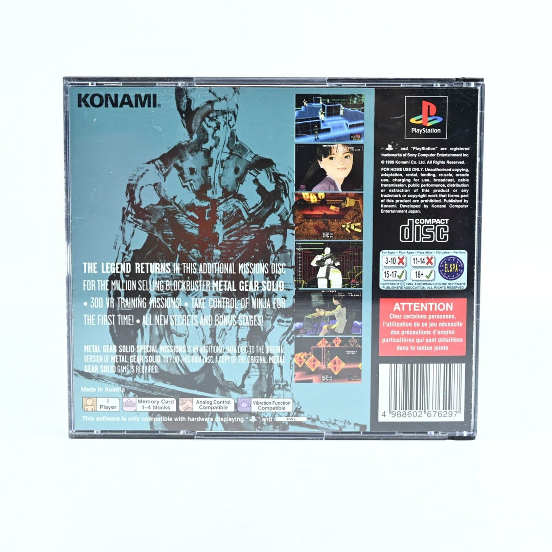 Metal Gear Solid Special Missions - Sony Playstation 1 / PS1 Game + Manual