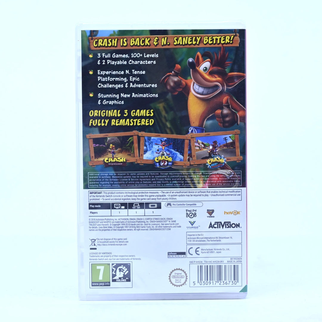 SEALED Crash Bandicoot N. Sane Trilogy - Nintendo Switch Game - FREE POST!