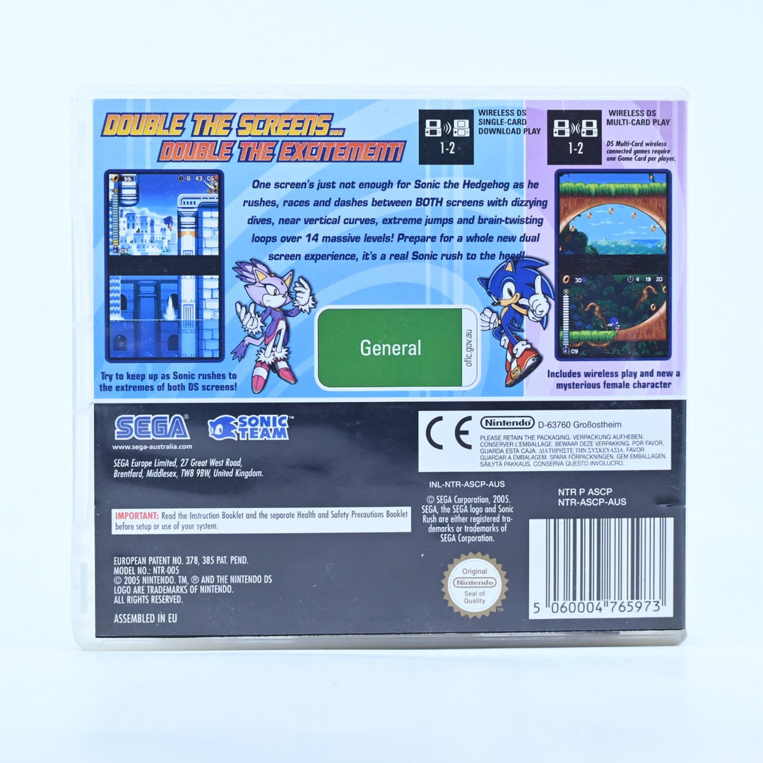 Sonic Rush - Nintendo DS Game - PAL + Manual - FREE POST!