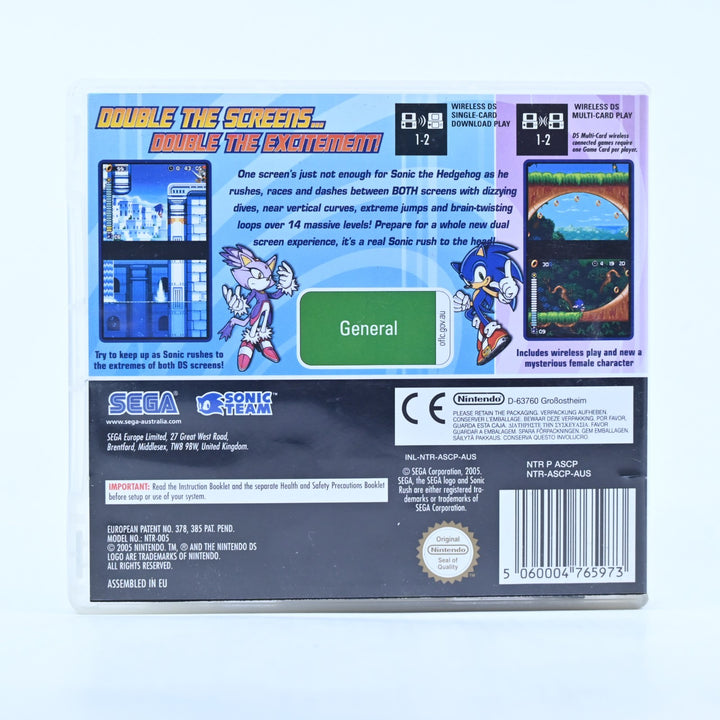 Sonic Rush - Nintendo DS Game - PAL + Manual - FREE POST!