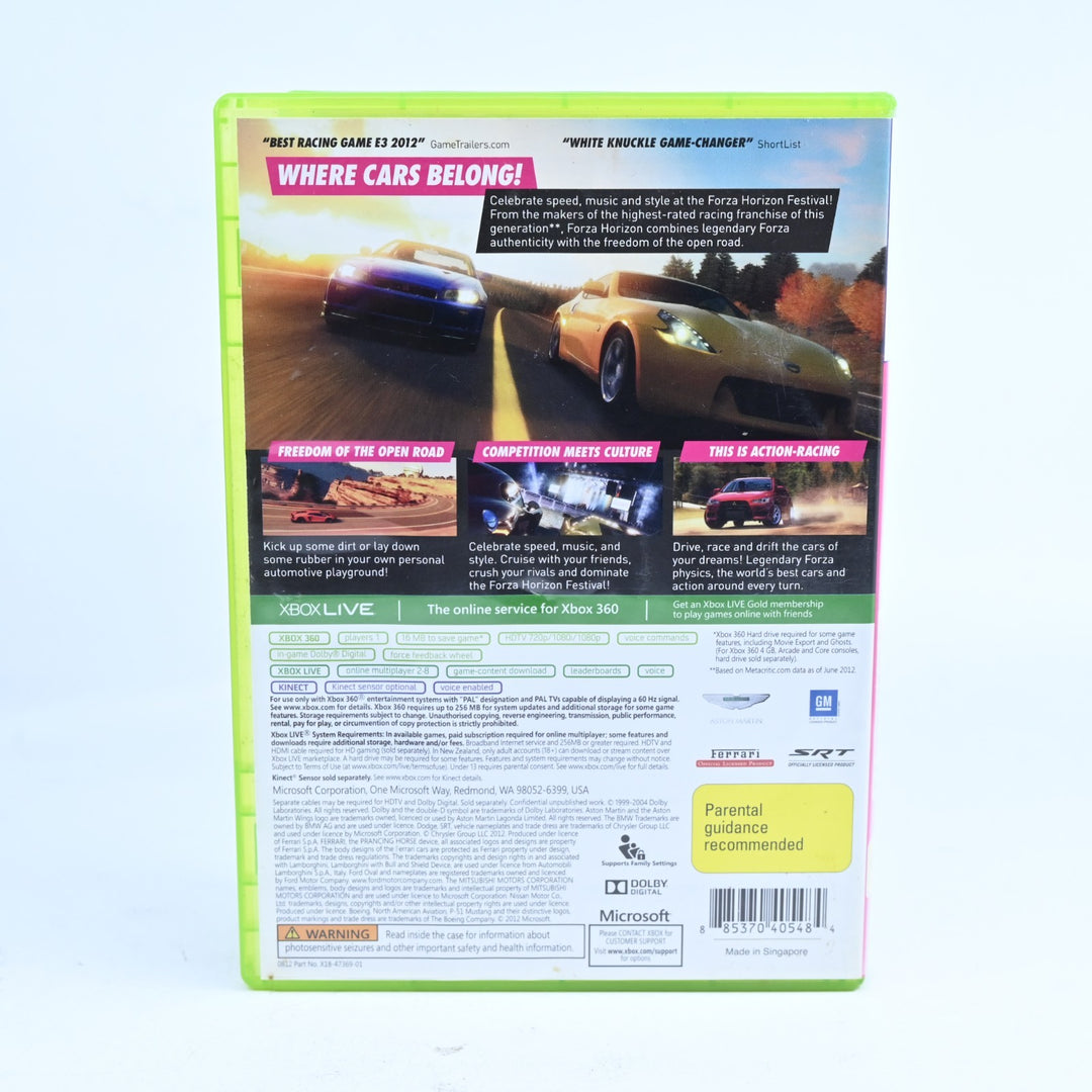 Forza Horizon - Xbox 360 Game + Manual - PAL - MINT DISC!