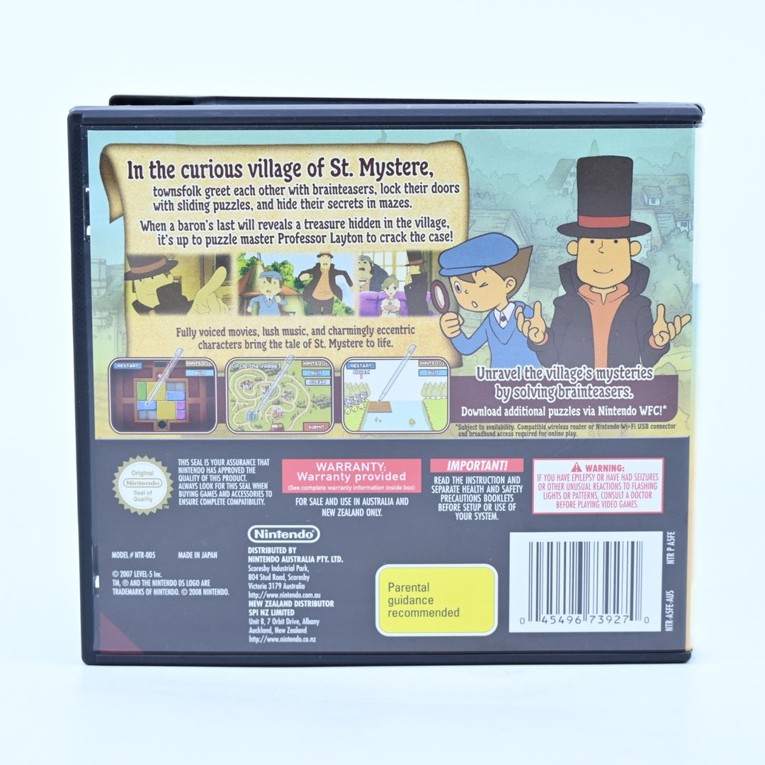 Professor Layton and the Curious Village - Nintendo DS Game - PAL + Manual