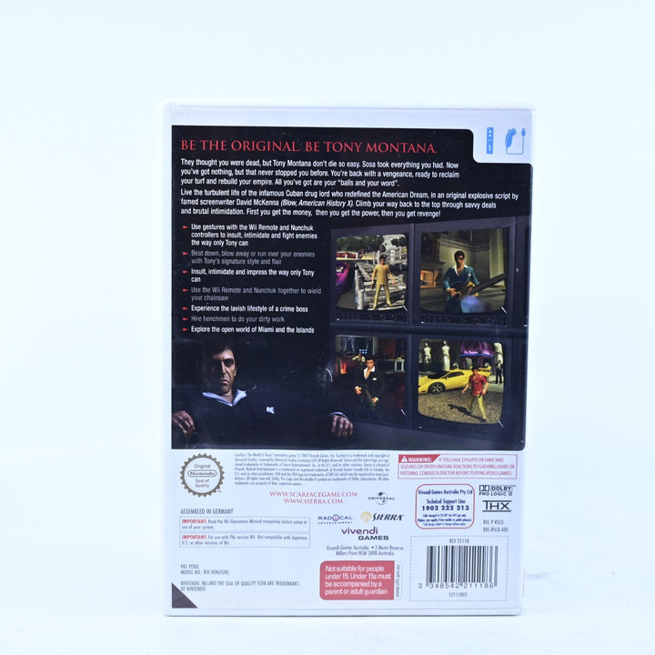 Scarface: The World Is Yours - Nintendo Wii Game + Manual - PAL - MINT DISC!