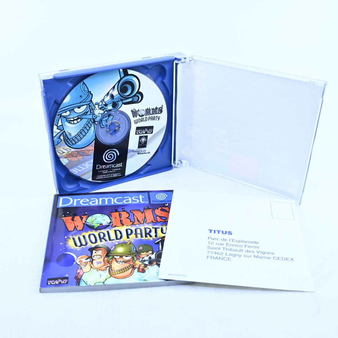 Worms World Party - Sega Dreamcast Game + Manual - PAL - MINT DISC!