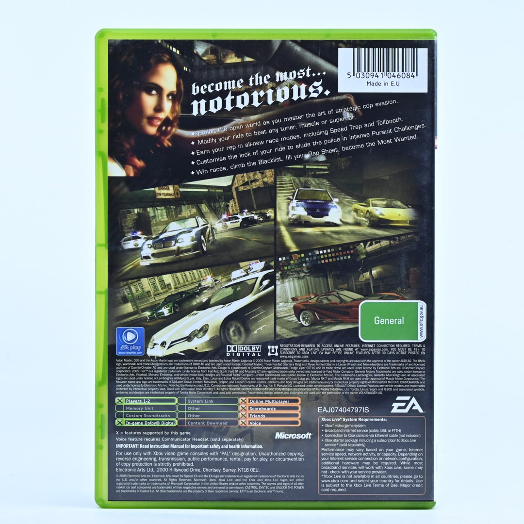 Need for Speed Most Wanted - Original Xbox Game + Manual - PAL - MINT DISC!