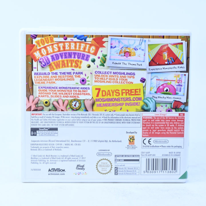 Moshi Monsters Moshlings Theme Park - Nintendo 3DS Game - PAL + Manual