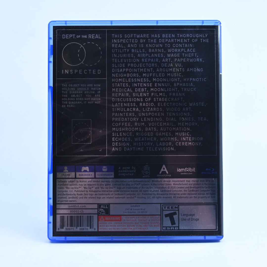 Kentucky Route Zero - TV Edition - Sony Playstation 4 / PS4 Game - MINT DISC!