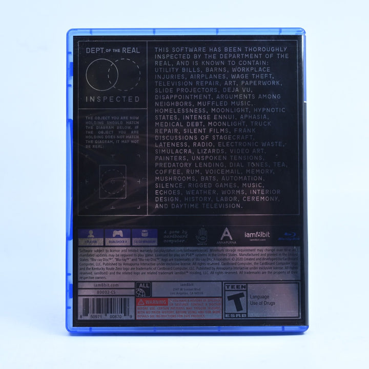 Kentucky Route Zero - TV Edition - Sony Playstation 4 / PS4 Game - MINT DISC!