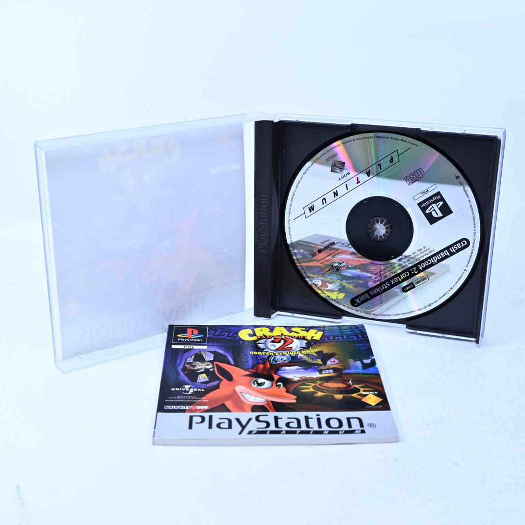 Crash Bandicoot 2: Cortex Strikes Back - Sony Playstation 1 / PS1 Game + Manual