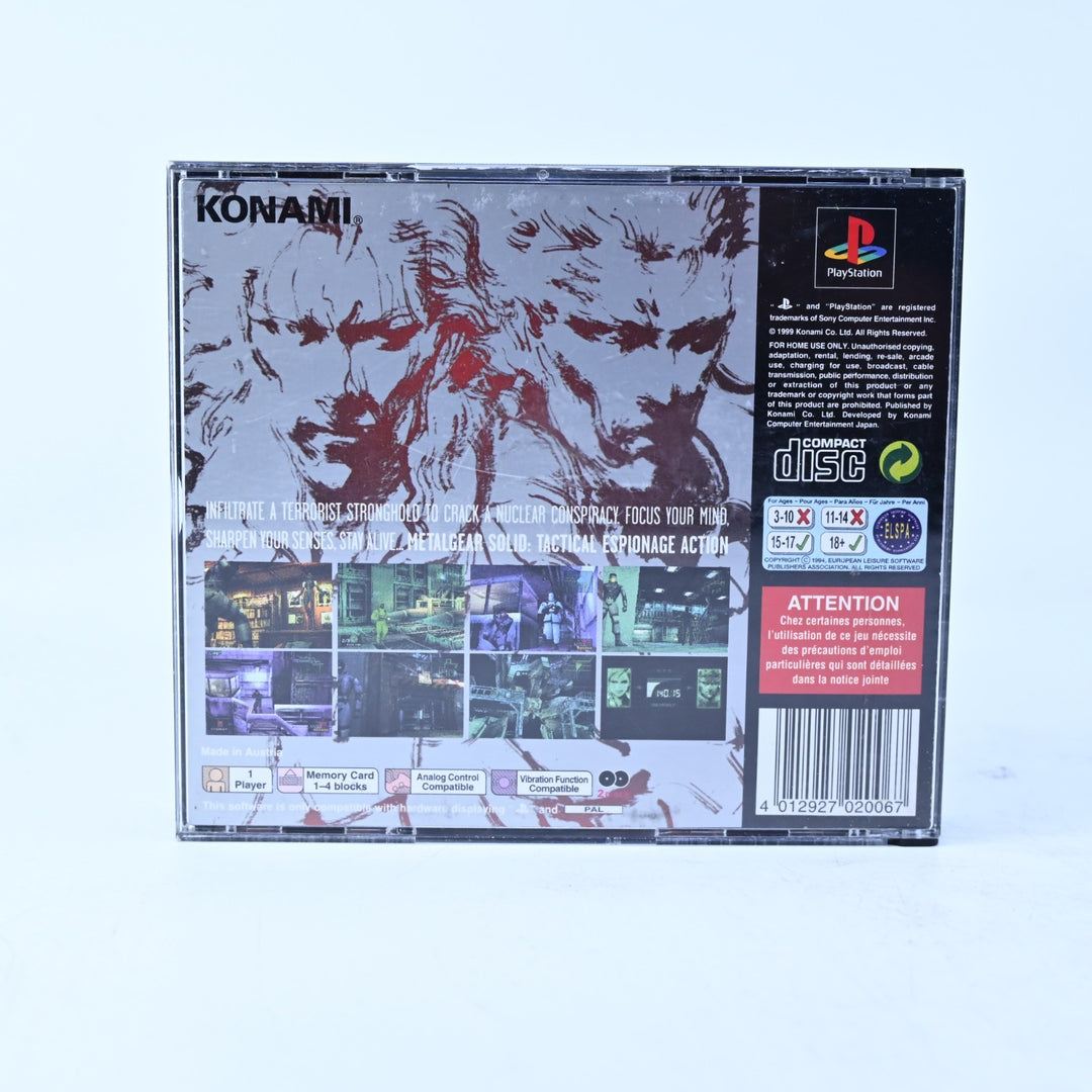 Metal Gear Solid - Sony Playstation 1 / PS1 Game + Manual - PAL - MINT DISC!