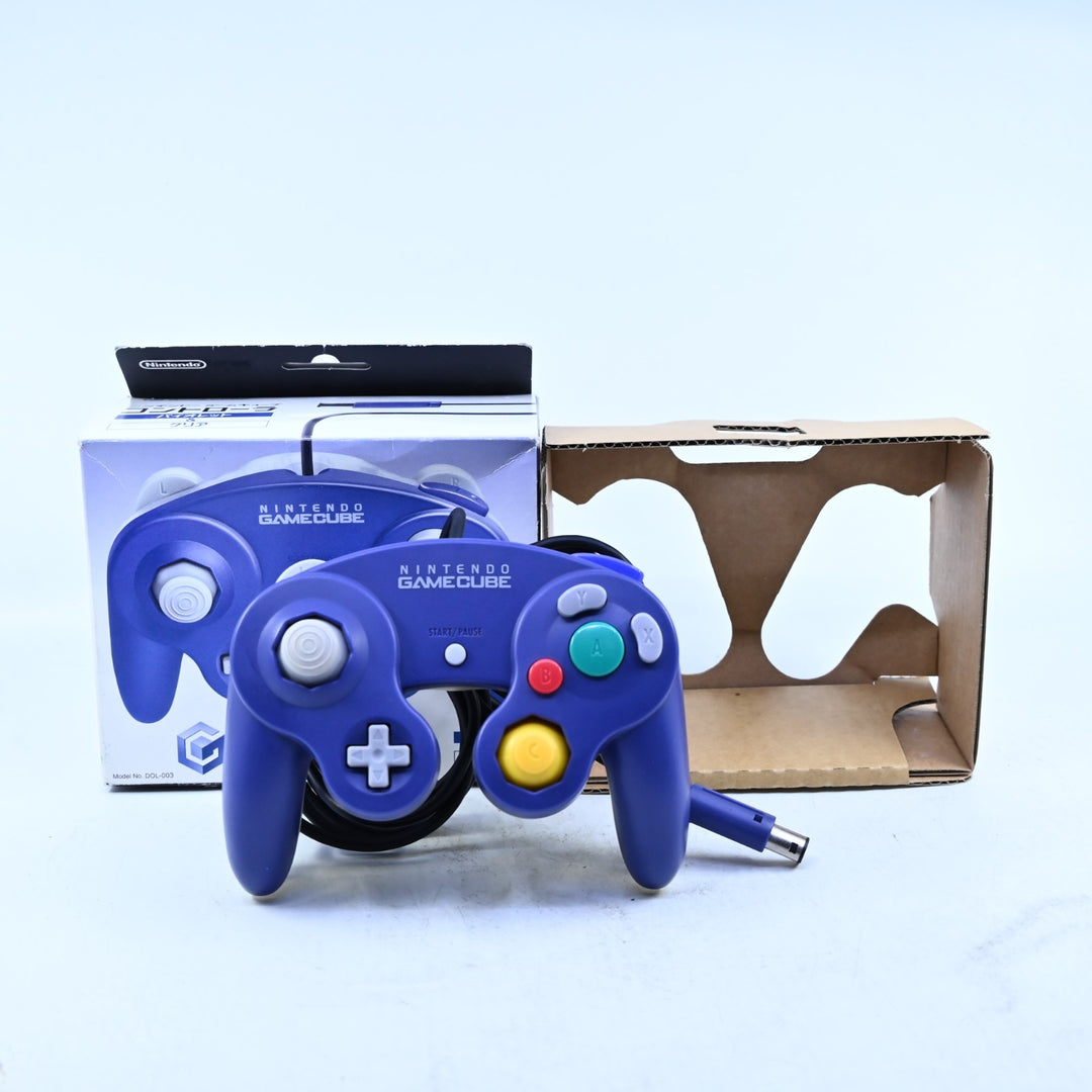 Official Indigo Purple / Clear Boxed Gamecube Controller - Gamecube Accessory